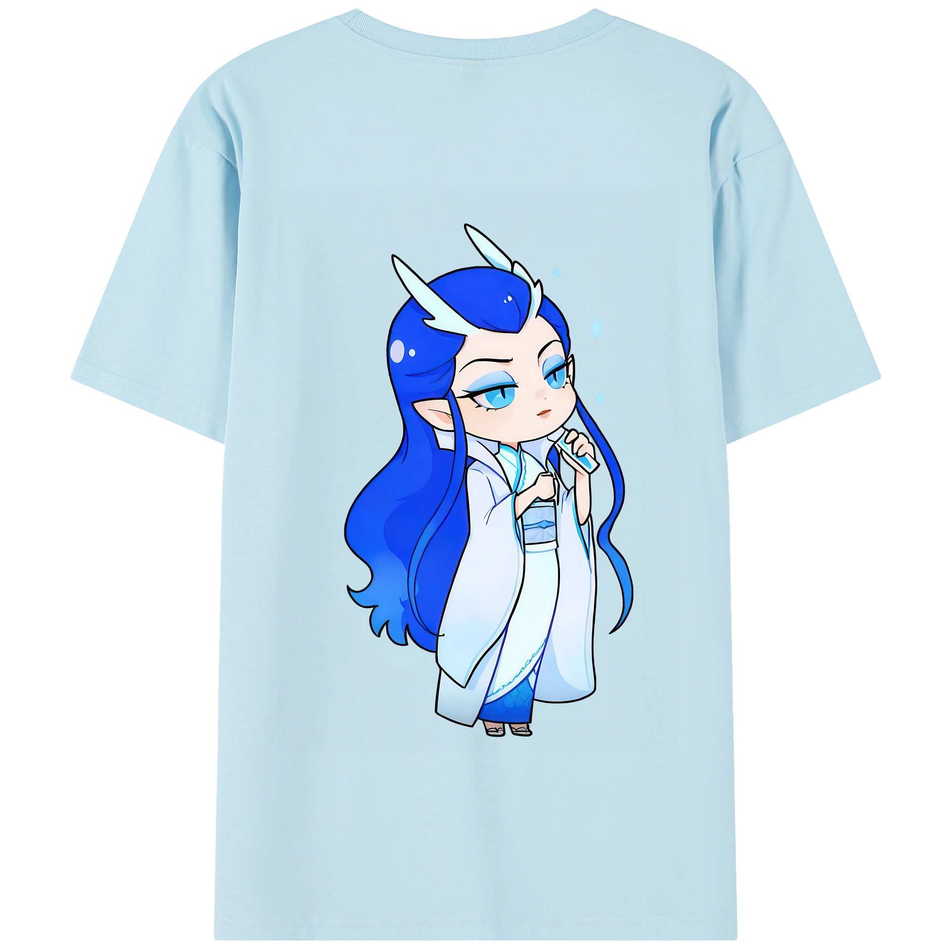 （画像用） Ne Zha 2 ナタ 魔童の大暴れ 綿100％半袖Tシャツ（背面プリント）